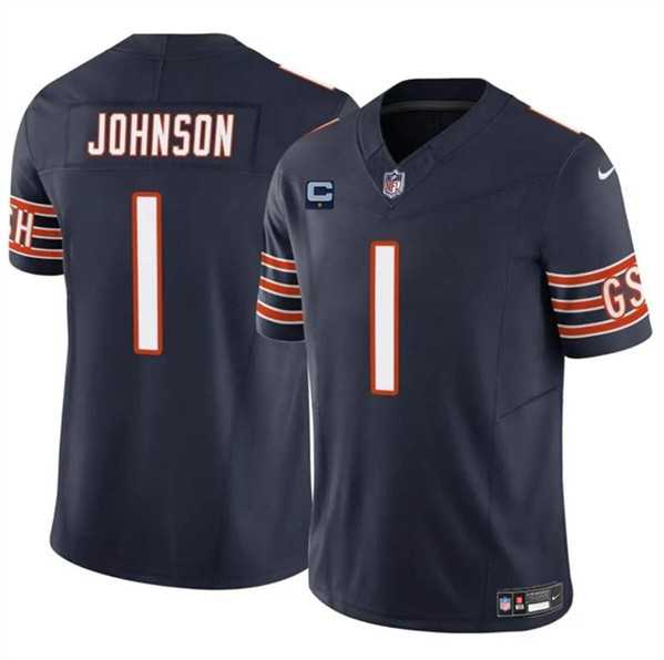 Men & Women & Youth Chicago Bears #1 Jaylon Johnson Navy 2024 F.U.S.E. With 1-star C Patch Vapor Untouchable Limited Stitched Jersey